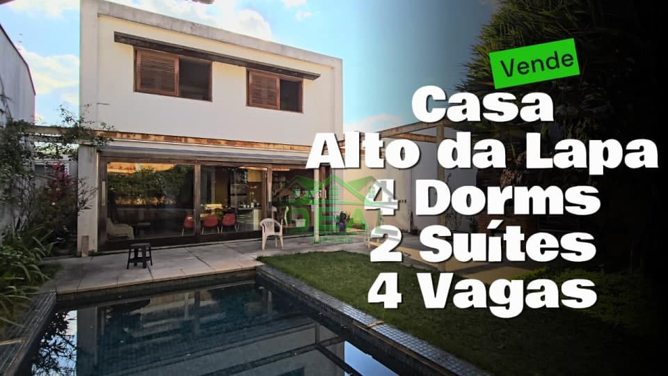 Sobrado para Venda no Alto da Lapa, Churrasqueira e Piscina